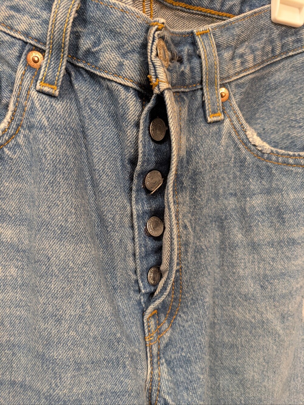 Levi's 501 Classic Blue Denim Jeans 27x30 - Picture 2 of 12